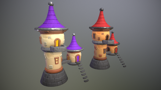 Stylized magic tower 3D Model .c4d .max .obj .3ds .fbx .stl .blend 
