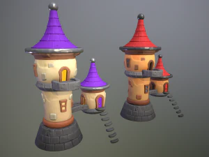 Stylizowana magiczna wieża Model 3D