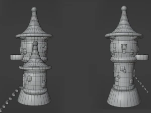 Stylized magic tower 3D Model