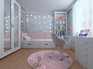 M&auml;dchenschlafzimmer 3D Modell