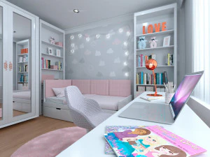 M&auml;dchenschlafzimmer 3D Modell