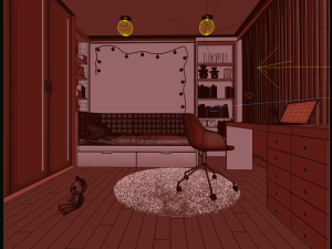 girl bedroom Model 3D
