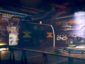 motocicleta de fic&ccedil;&atilde;o cient&iacute;fica Modelo 3D