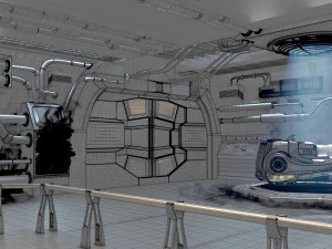 motocicleta de fic&ccedil;&atilde;o cient&iacute;fica Modelo 3D