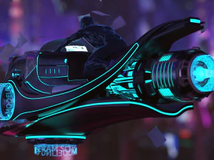 motocicleta de fic&ccedil;&atilde;o cient&iacute;fica Modelo 3D