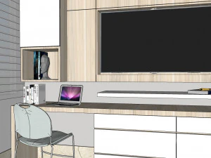 mueble tv escritorio Modelo 3D