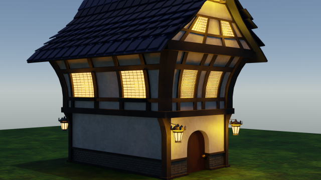 house stylized 3D Модель .c4d .max .obj .3ds .fbx .stl .blend 