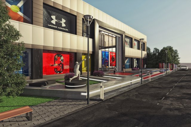 entrance of shopping mal 3D Model .c4d .max .obj .3ds .fbx .stl .blend