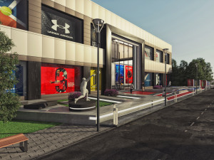 entrance of shopping mal Modelo 3D