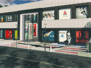 entrance of shopping mal 3D Model