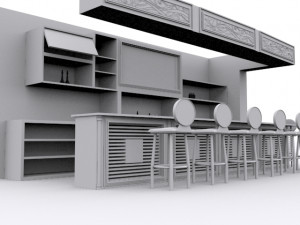 modern-classic bar 3D 모델