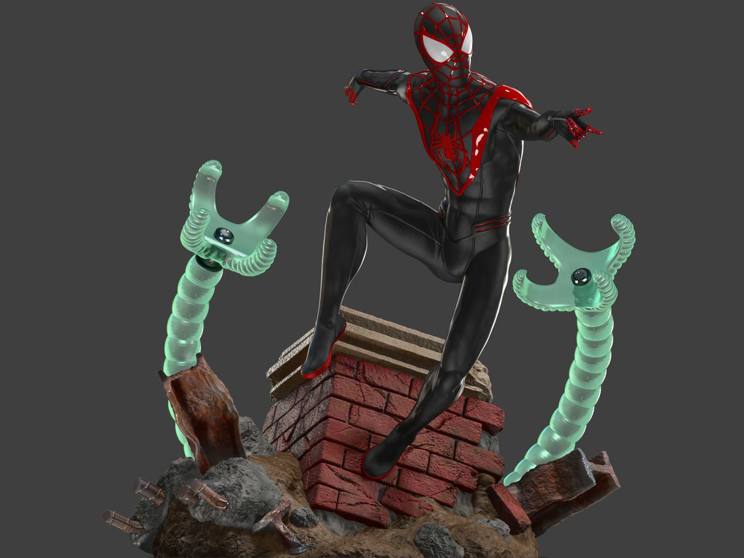 spiderman milles moralres 3D Print Model .c4d .max .obj .3ds .fbx .stl .blend 