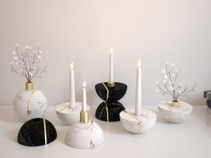 candle holders set Model 3D