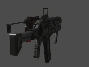 two lowpoly futuristic 3D-Modell