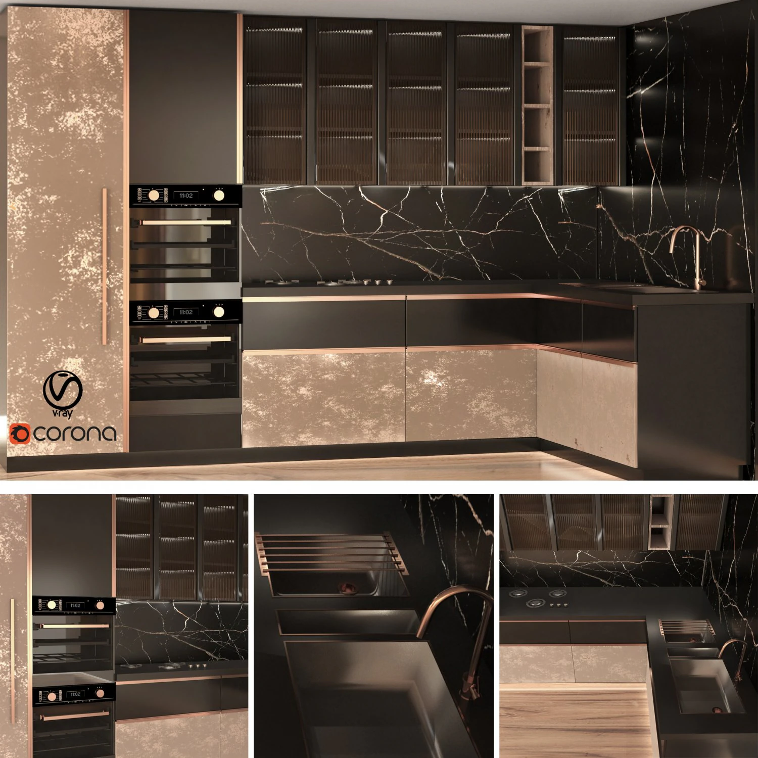 주방 3D 모델 .c4d .max .obj .3ds .fbx .stl .blend 