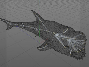 animated white shark 3D Model