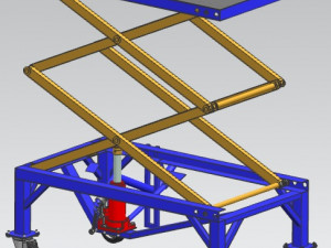 Scissor lift table powered by hydraulic jack Modelo 3D