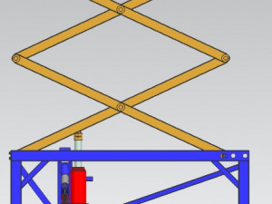 Scissor lift table powered by hydraulic jack 3D 模型
