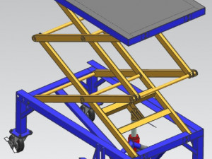 Scissor lift table powered by hydraulic jack 3D 模型