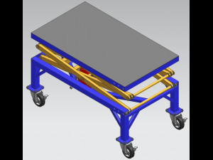 Scissor lift table powered by hydraulic jack 3D 模型