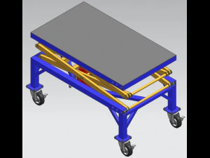 Scissor lift table powered by hydraulic jack 3D Model