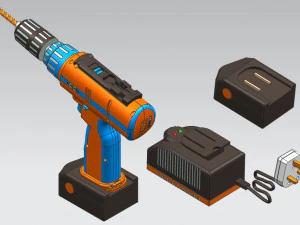 Furadeira sem fio Modelo 3D