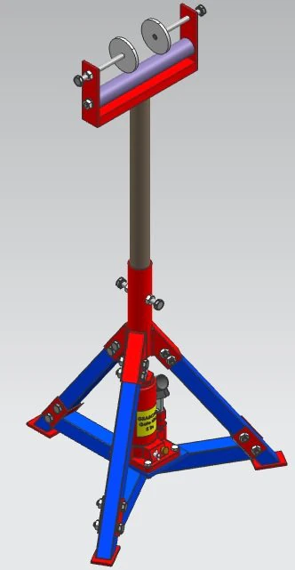 Hydraulic in-feed out-feed support roller 3D Model .c4d .max .obj .3ds .fbx .stl .blend 