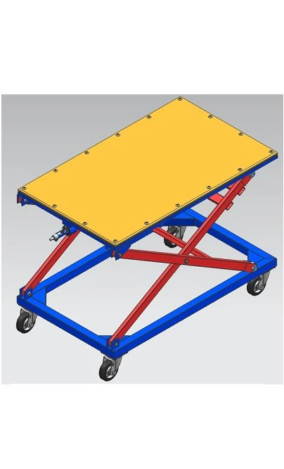 Adjustable scissor lift table powered by electric drill 3D Model .c4d .max .obj .3ds .fbx .stl .blend