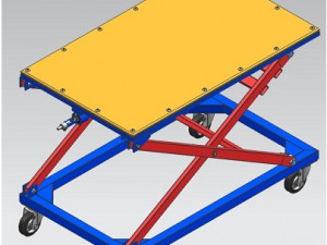 Adjustable scissor lift table powered by electric drill 3D Model