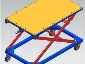 Adjustable scissor lift table powered by electric drill Modelo 3D