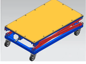 Adjustable scissor lift table powered by electric drill 3D Model