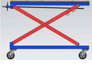 Adjustable scissor lift table powered by electric drill 3D Model