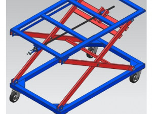 Adjustable scissor lift table powered by electric drill 3Dモデル