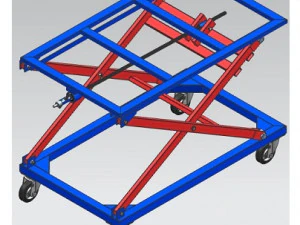 Adjustable scissor lift table powered by electric drill 3D Model