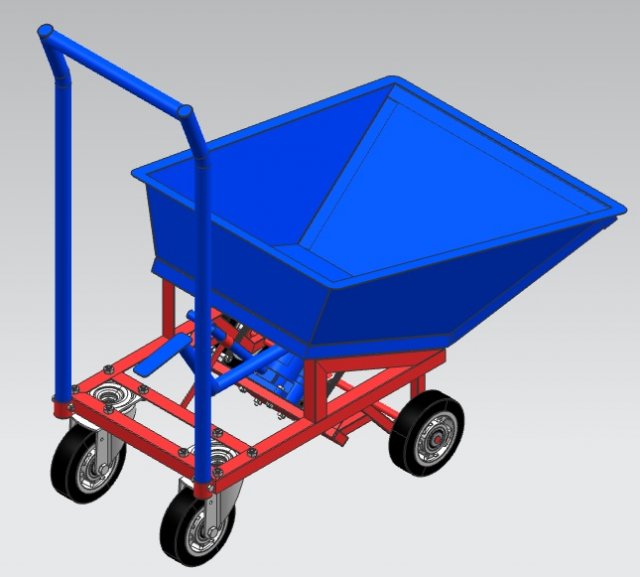 Hydraulic wheelbarrow for workshop 3D-Modell .c4d .max .obj .3ds .fbx .stl .blend 