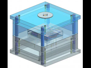 Equipamento de moldagem por inje&ccedil;&atilde;o de pl&aacute;stico de 2 placas Modelo 3D