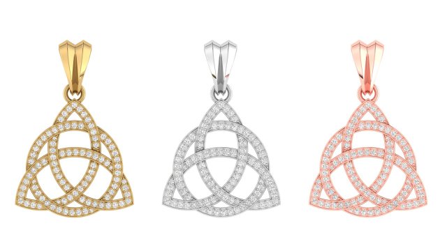 triquetra celta diamond pendant 3D प्रिंट मॉडल .c4d .max .obj .3ds .fbx .stl .blend 