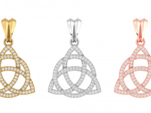 triquetra celta diamond pendant 3Dプリントモデル