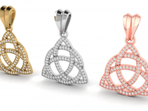 triquetra celta diamond pendant 3D प्रिंट मॉडल
