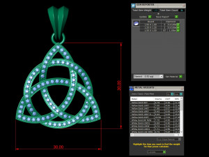 triquetra celta diamond pendant 3D प्रिंट मॉडल