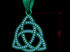 triquetra celta diamond pendant 3D प्रिंट मॉडल