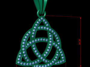 triquetra celta diamond pendant 3D प्रिंट मॉडल
