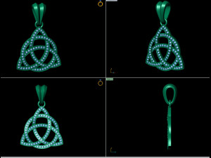 triquetra celta diamond pendant 3D प्रिंट मॉडल