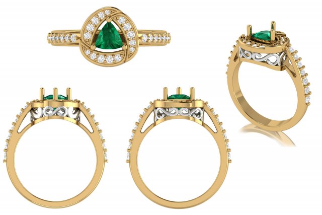 trillian filigree scroll engagement ring 3D-printmodel .c4d .max .obj .3ds .fbx .stl .blend 