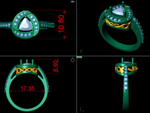 trillian filigree scroll engagement ring 3D-printmodel