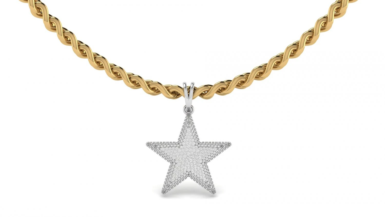 star diamond pendant 3D Print Model .c4d .max .obj .3ds .fbx .stl .blend
