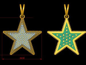 star diamond pendant Modèles 3D en vedette