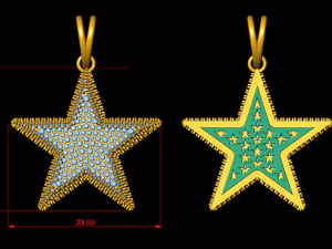 star diamond pendant 3D Print Model