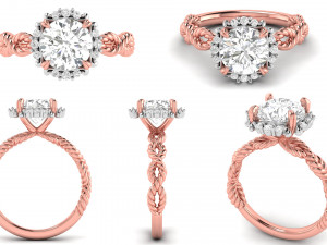 spiral knot engagement ring 3Dプリントモデル