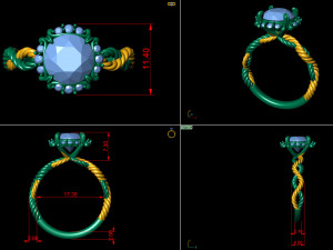 spiral knot engagement ring 3D Baskı Modeli